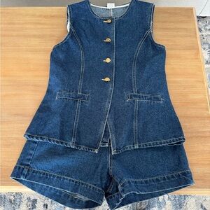 Amazon denim set shorts and vest